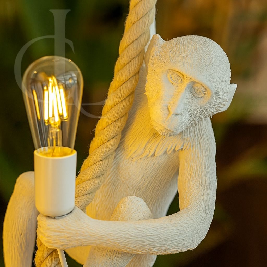 White Monkey Hanging Light